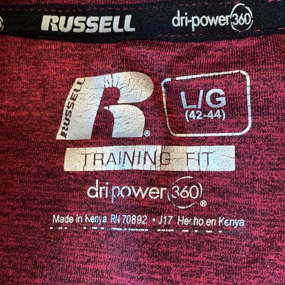 Russell Dripower 360 Longsleeve Burgandy/Black Heather. EUC Size Large. - Picture 4 of 5